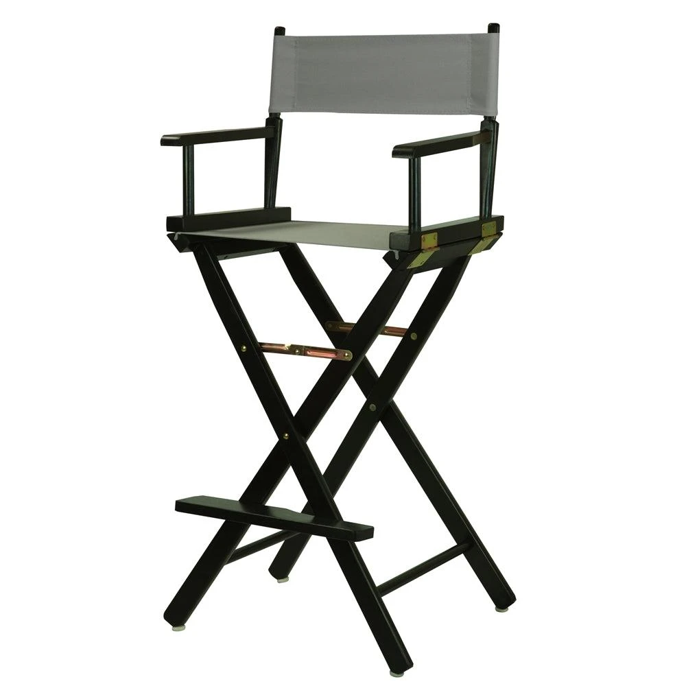 商品Casual Home|30" Director's Chair Black Frame-Gray Canvas,价格¥983,第4张图片详细描述
