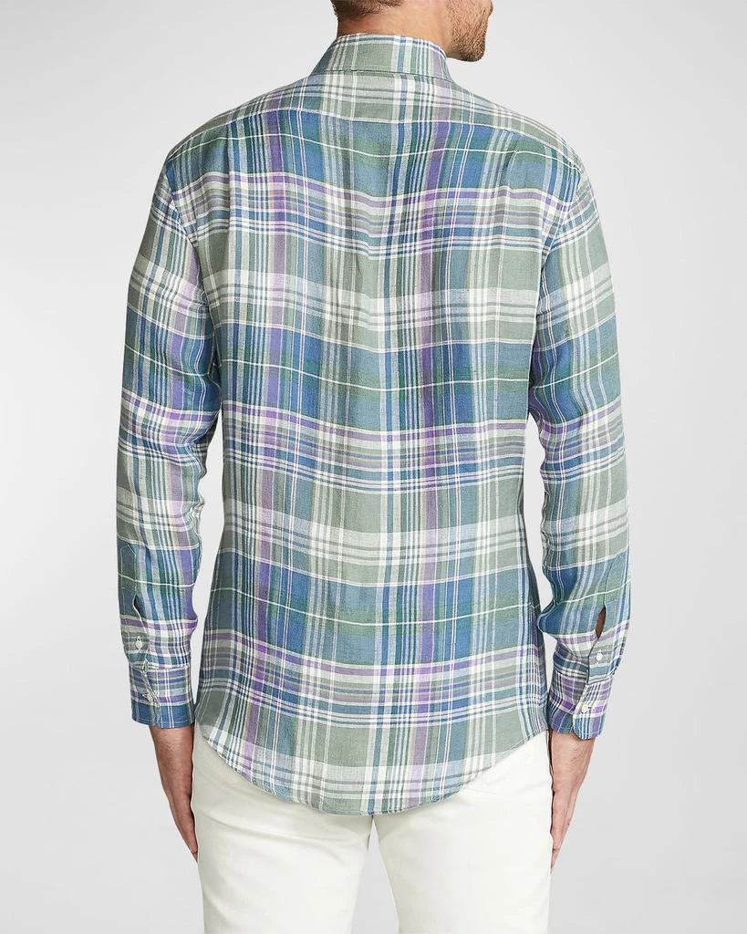 商品Ralph Lauren|Men's Serengeti Linen Check Sport Shirt,价格¥949,第4张图片详细描述