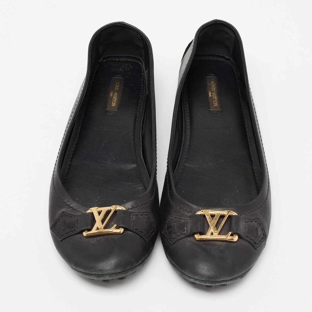 商品[二手商品] Louis Vuitton|Louis Vuitton Black Leather Oxford Ballet Flats Size 38.5,价格¥990,第3张图片详细描述