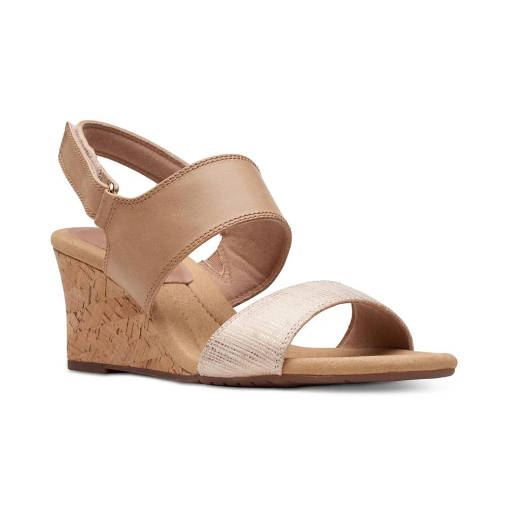 商品Clarks|Women's Kyarra Faye Slingback Wedge Sandals,价格¥365,第1张图片