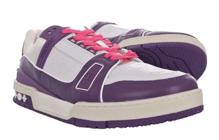 商品[国内直发] Louis Vuitton|Trainer 粒面小牛皮 篮球风格 低帮 运动鞋 男款 紫色,价格¥11771,第4张图片详细描述