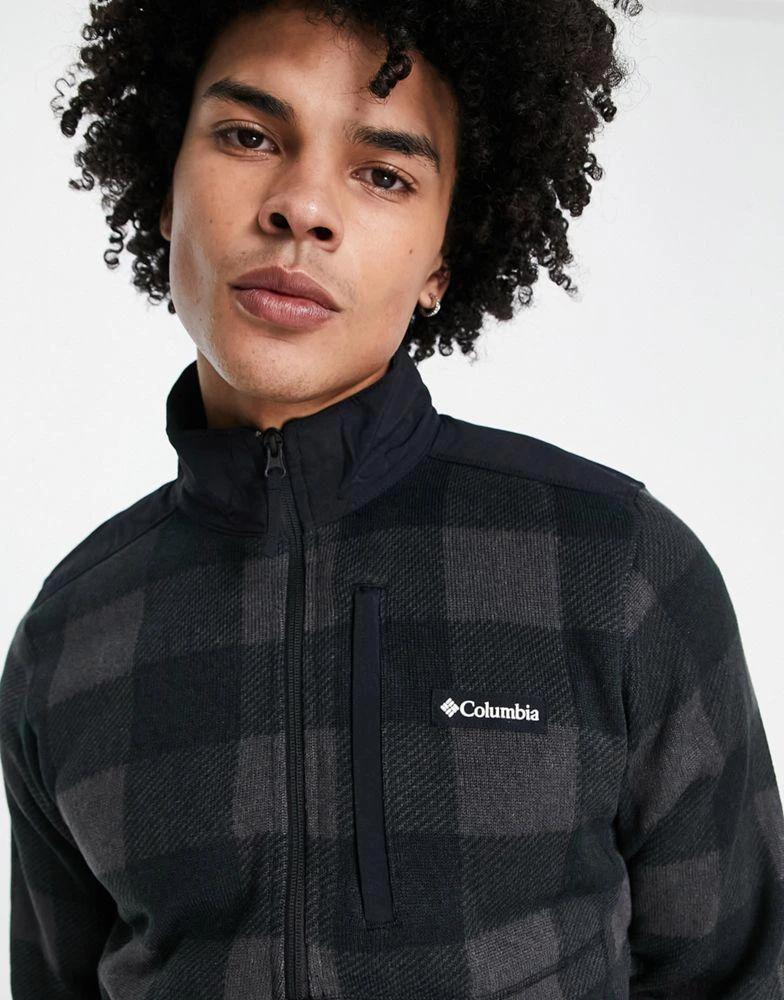 商品Columbia|Columbia Weather II 1/2 zip fleece in black buffalo check,价格¥451,第3张图片详细描述