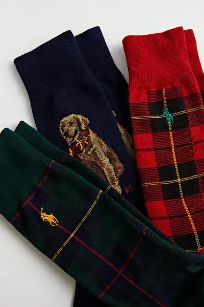 Polo Ralph Lauren Plaid Dog Sock 3-Pack Gift Box商品第3张图片规格展示