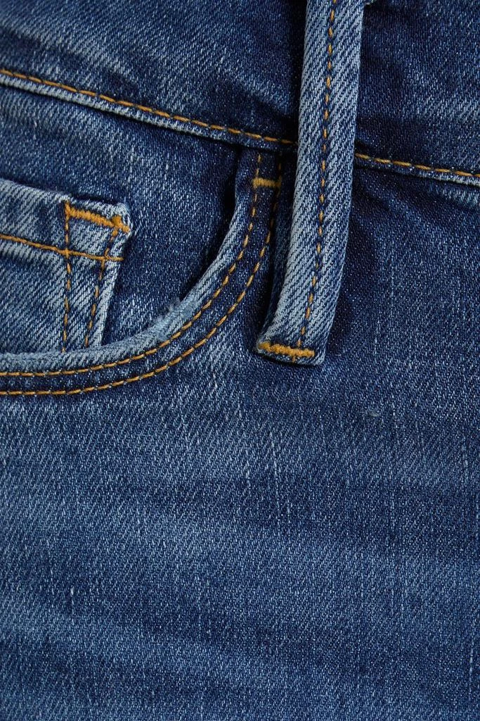 FRAME Distressed high-rise straight-leg jeans 4