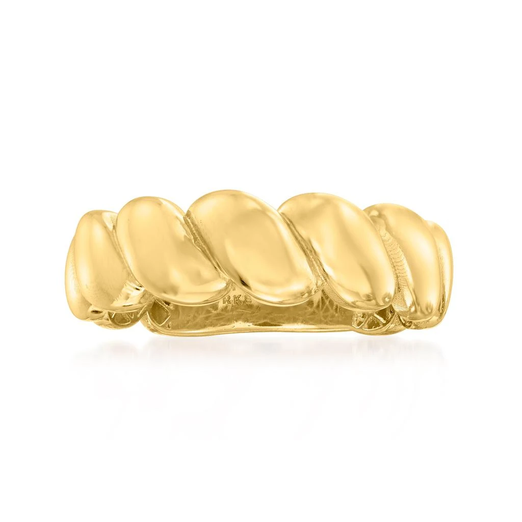 商品Ross-Simons|Ross-Simons 14kt Yellow Gold Puffed Rope Ring,价格¥1731,第1张图片