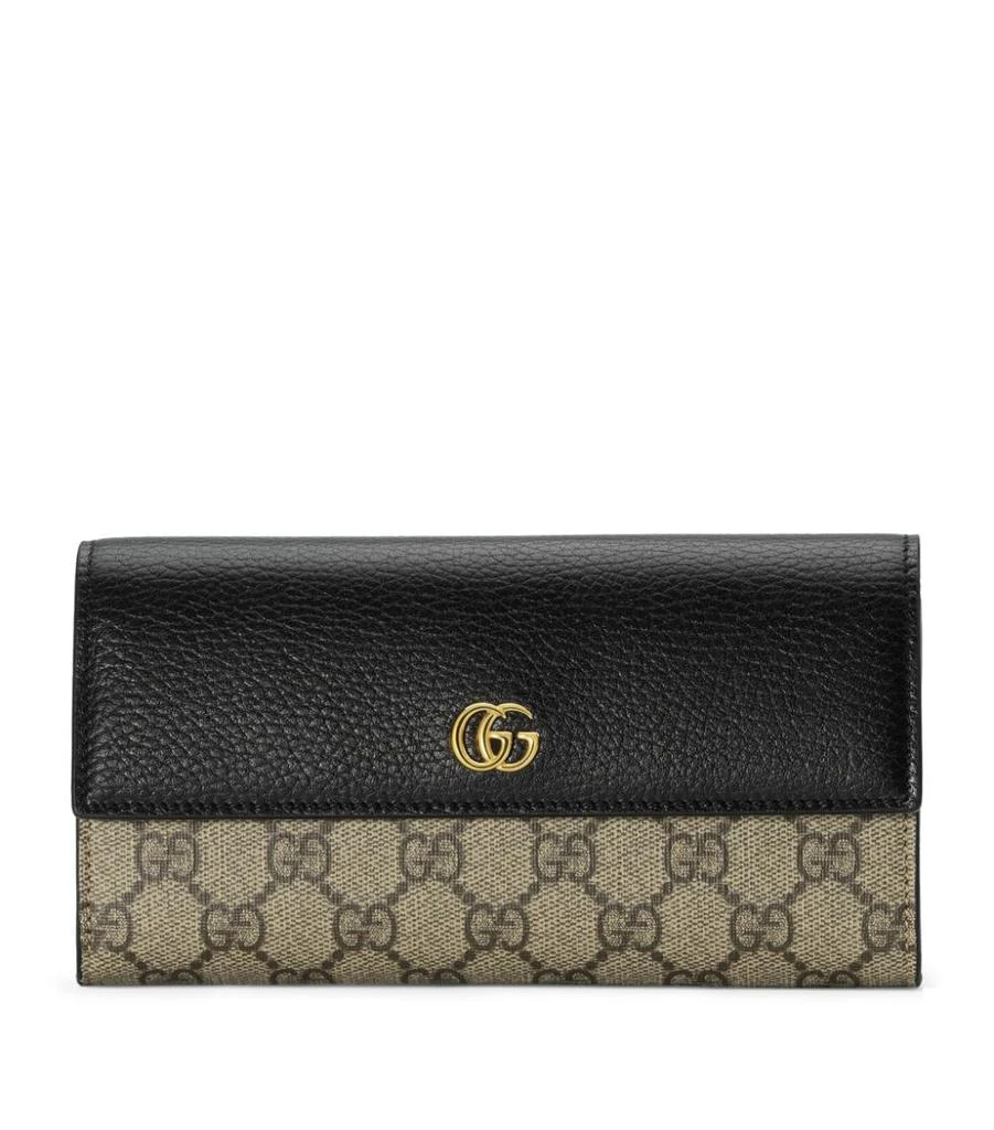 商品Gucci|Leather-Canvas GG Marmont Continental Wallet,价格¥4633,第1张图片