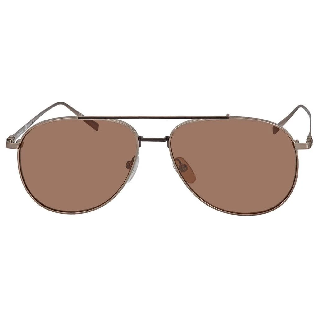 商品Salvatore Ferragamo|Salvatore Ferragamo Brown Pilot Mens Sunglasses SF201S 035 60,价格¥523,第2张图片详细描述