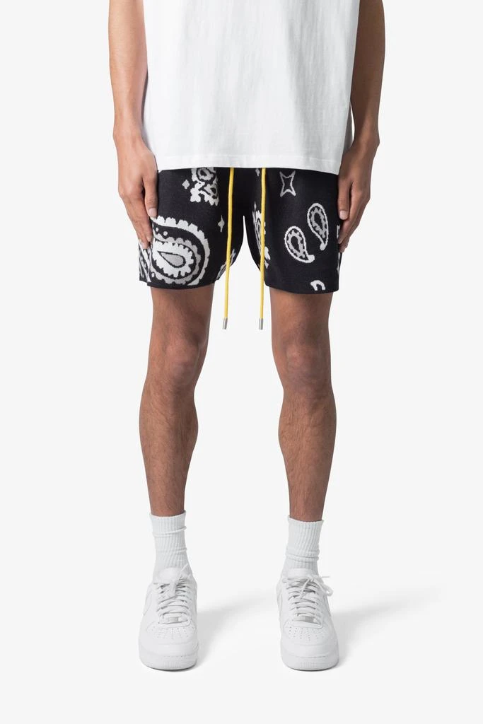 商品MNML|Paisley Knit Shorts - Black,价格¥166,第1张图片