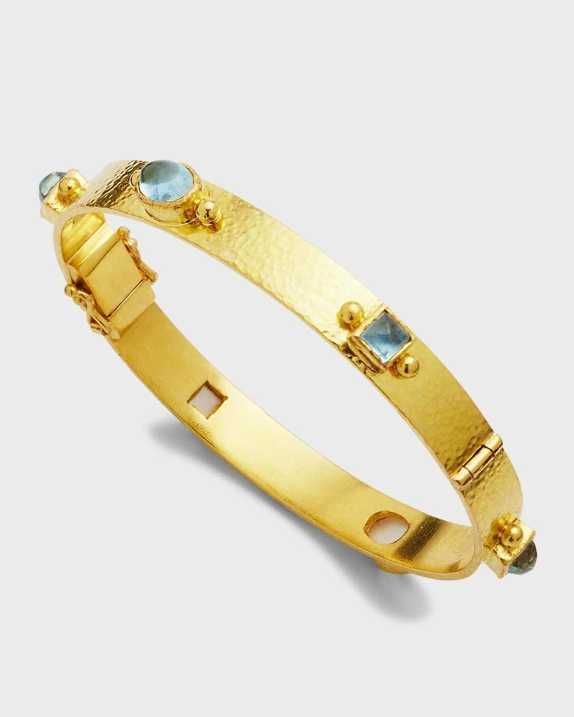 商品Elizabeth Locke|19K Flat Ribbon Roberta Bangle with Aquamarine,价格¥61788,第3张图片详细描述