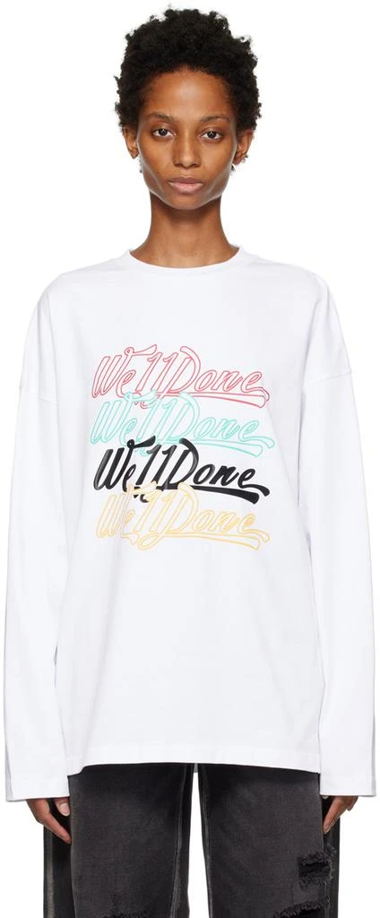 商品We11done|White Rainbow Long Sleeve T-Shirt,价格¥586,第1张图片