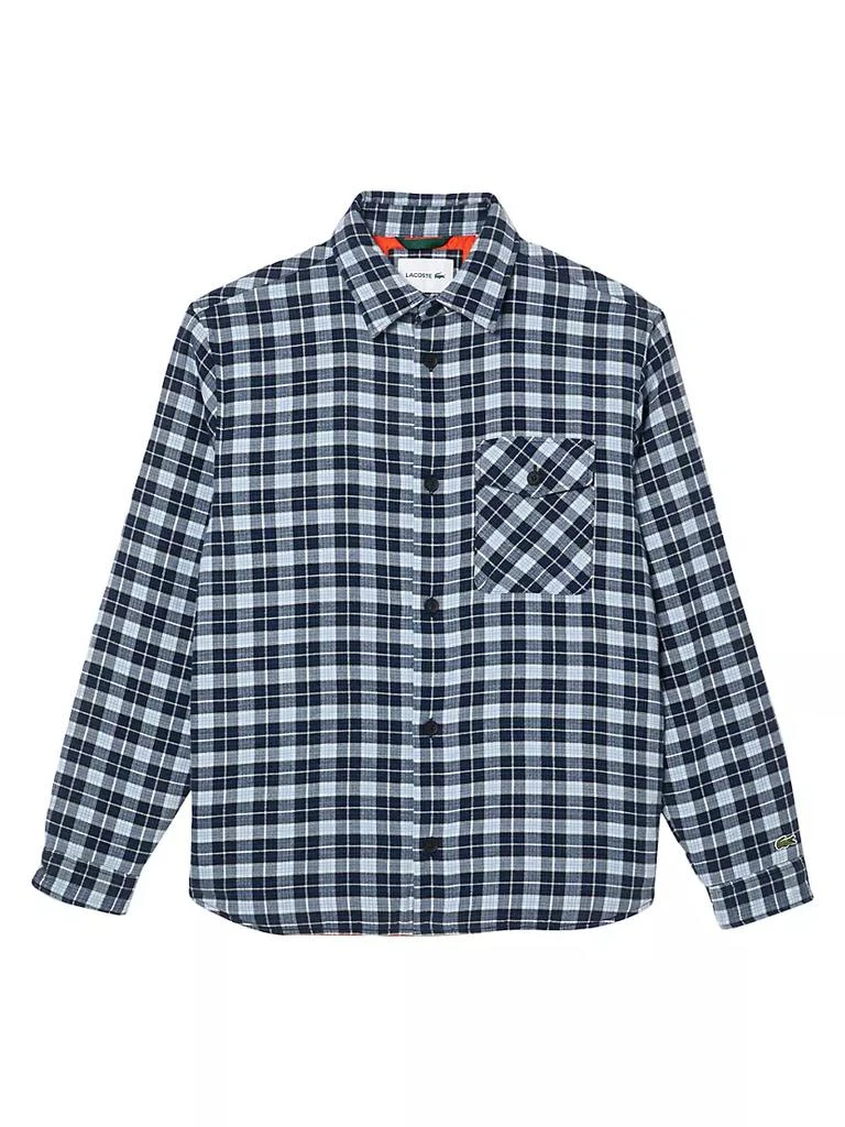 商品Lacoste|Embroidered Logo Plaid Overshirt,价格¥1612,第1张图片