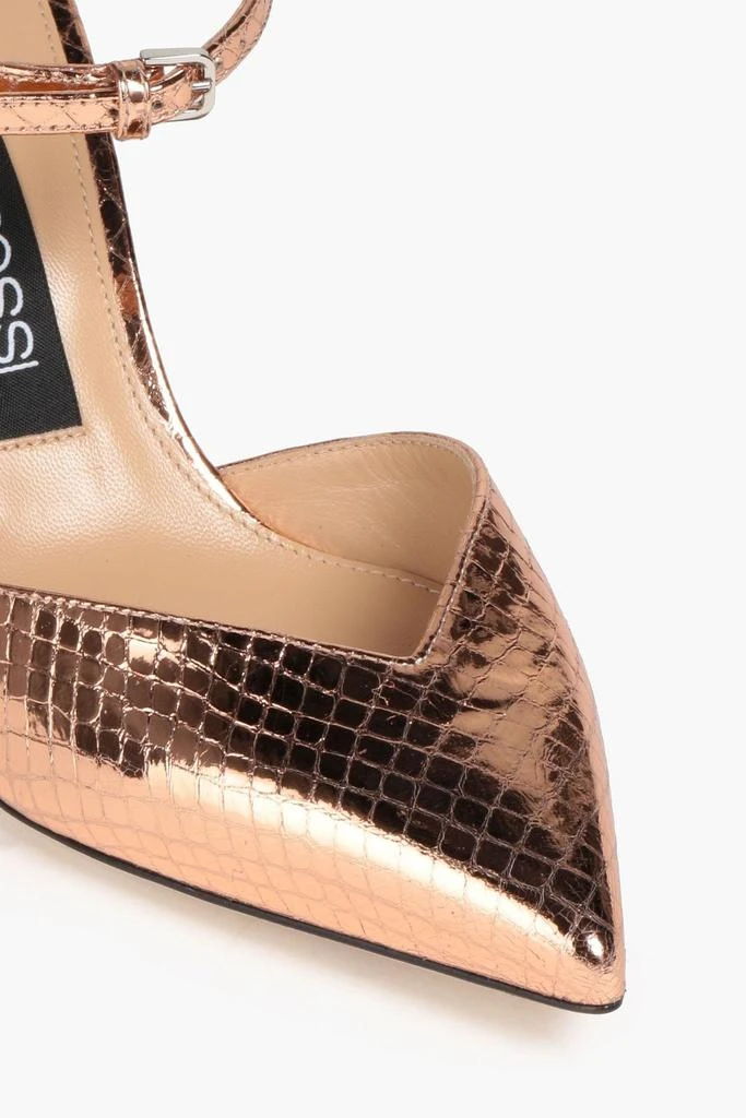 商品Sergio Rossi|Metallic snake-effect leather mules,价格¥2695,第4张图片详细描述