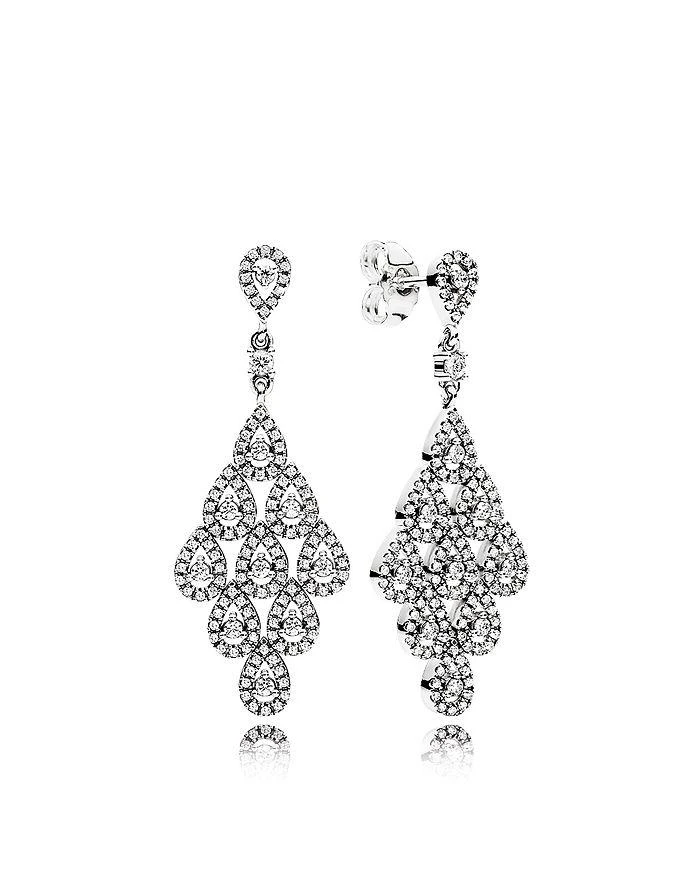 商品PANDORA|Sterling Silver & Cubic Zirconia Cascading Glamour Earrings,价格¥1111,第1张图片