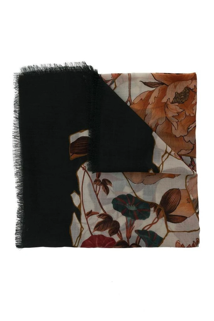 商品Salvatore Ferragamo|Salvatore Ferragamo Floral Printed Fringed Scarf,价格¥2888,第1张图片
