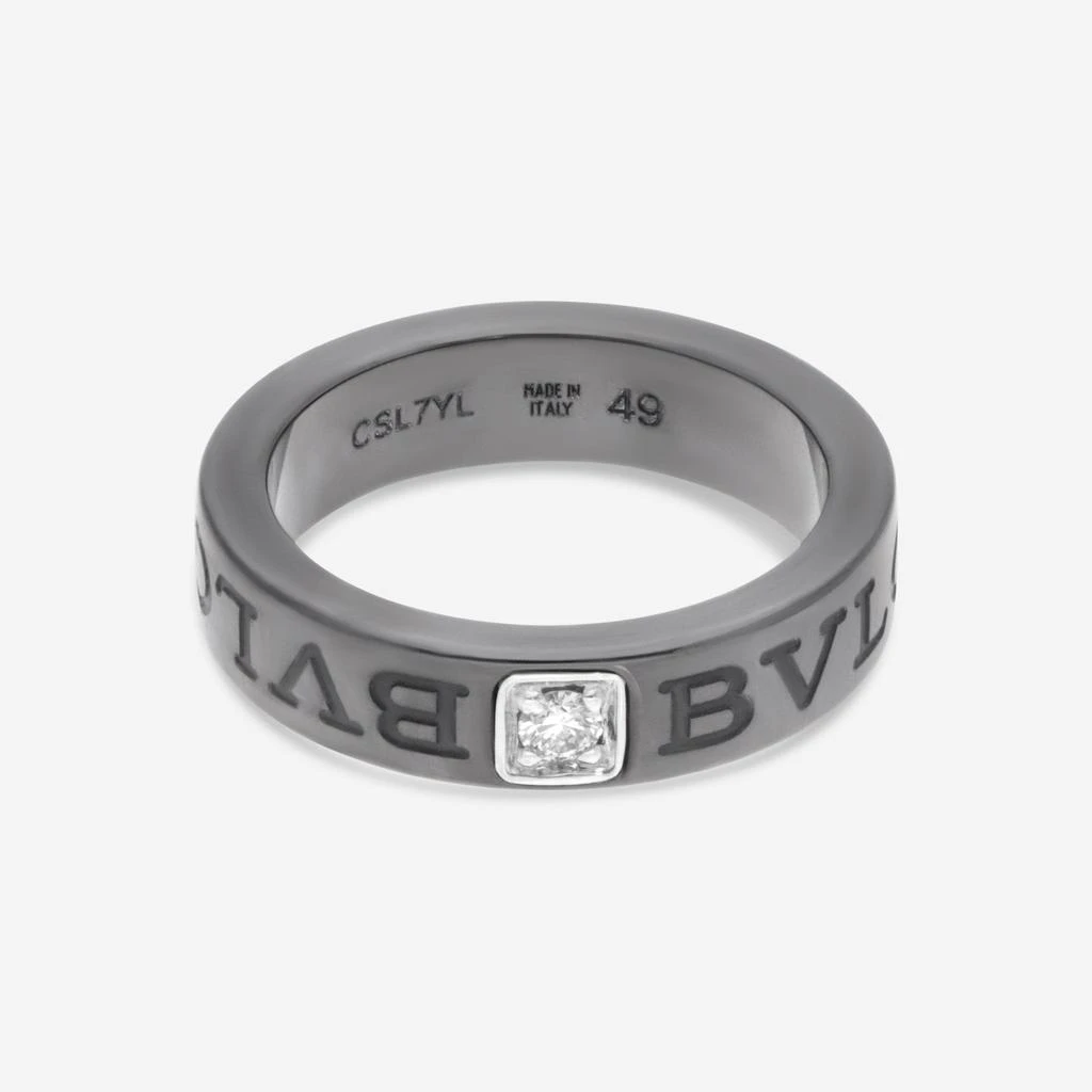 商品BVLGARI|Bulgari Bulgari Black Ceramic & 18K White Gold Diamond Ring 348847,价格¥6507,第2张图片详细描述
