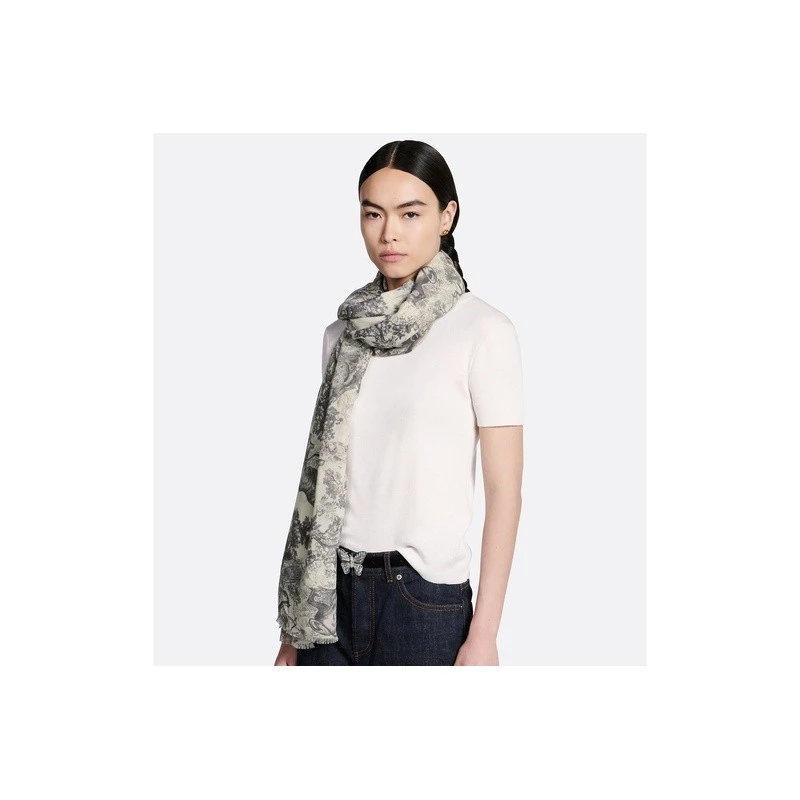 商品Dior|Dior 迪奥 女士灰色羊绒披肩,价格¥7703,第4张图片详细描述
