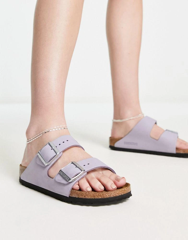 商品Birkenstock|Birkenstock Arizona Sandals in Purple Fog Nubuck,价格¥617,第1张图片