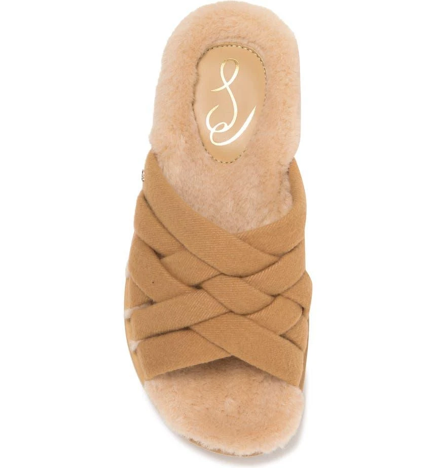 商品Sam Edelman|Vaughn Faux Fur Footbed Woven Slide Sandal,价格¥81,第4张图片详细描述