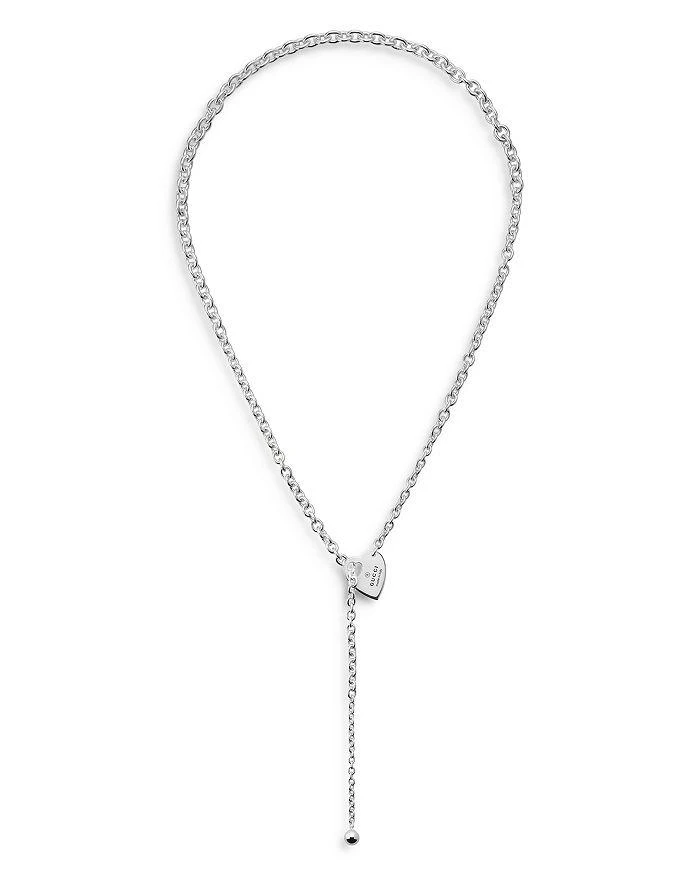 商品Gucci|Sterling Silver Trademark Heart Lariat Necklace, 24",价格¥5503,第1张图片详细描述