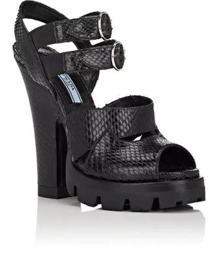 商品Prada|Python Ankle-Strap Platform Sandals,价格¥7434,第2张图片详细描述