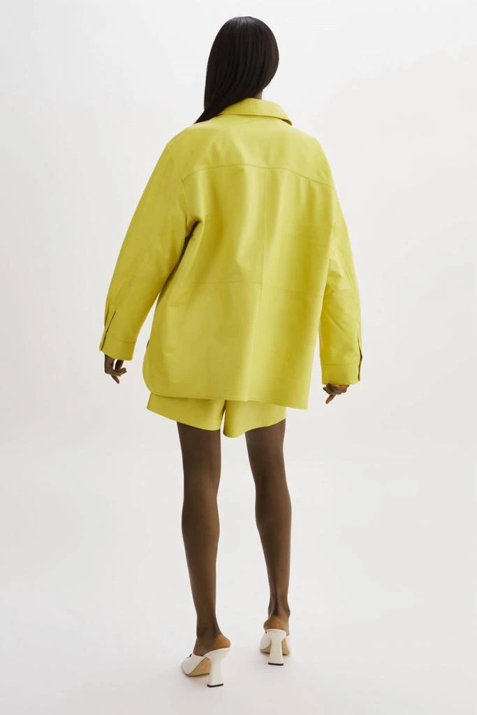 商品LaMarque|Estelle Leather Oversized Shirt In Dopamine Yellow,价格¥2062,第3张图片详细描述