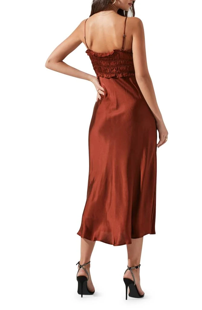 商品ASTR|Zola Shirred Satin Midi Dress,价格¥343,第2张图片详细描述
