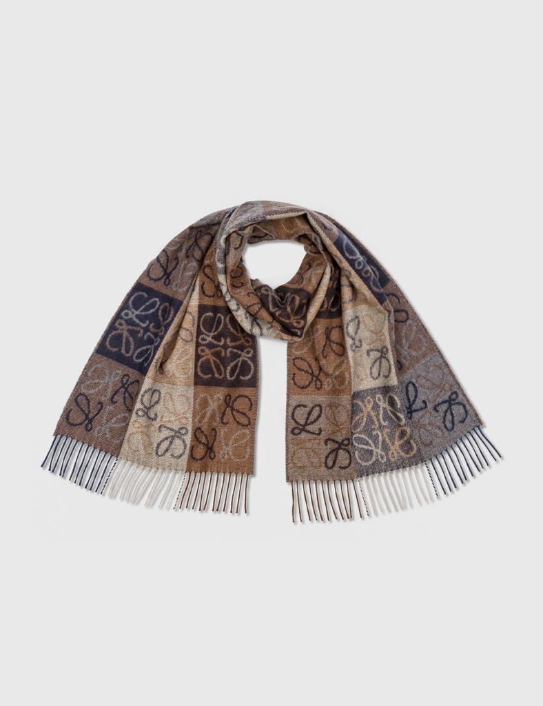 商品Loewe|罗意威老花Anagram拼色羊毛羊绒围巾,价格¥2680,第1张图片