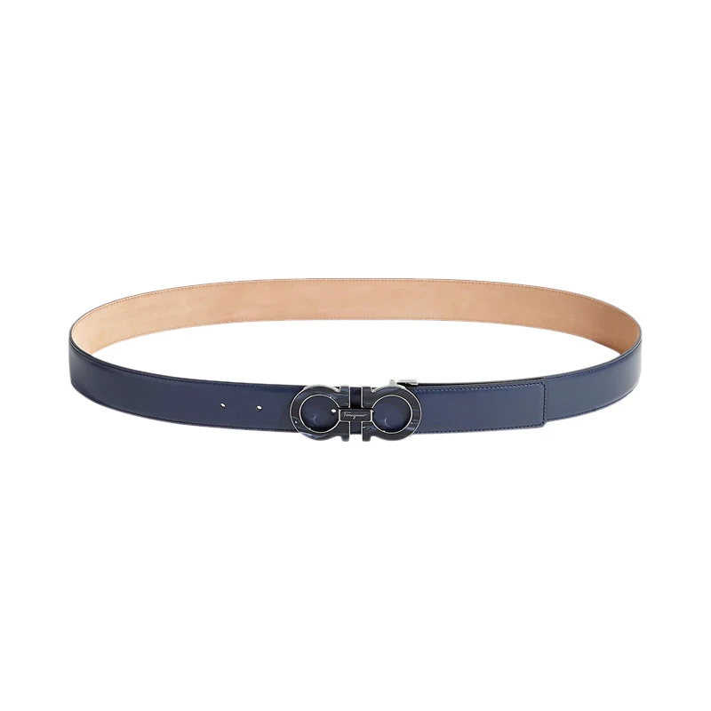 商品Salvatore Ferragamo|Salvatore Ferragamo 菲拉格慕 男士深蓝色腰带 67-9110-690736【包装随机，部分无包装盒】,价格¥3009,第1张图片