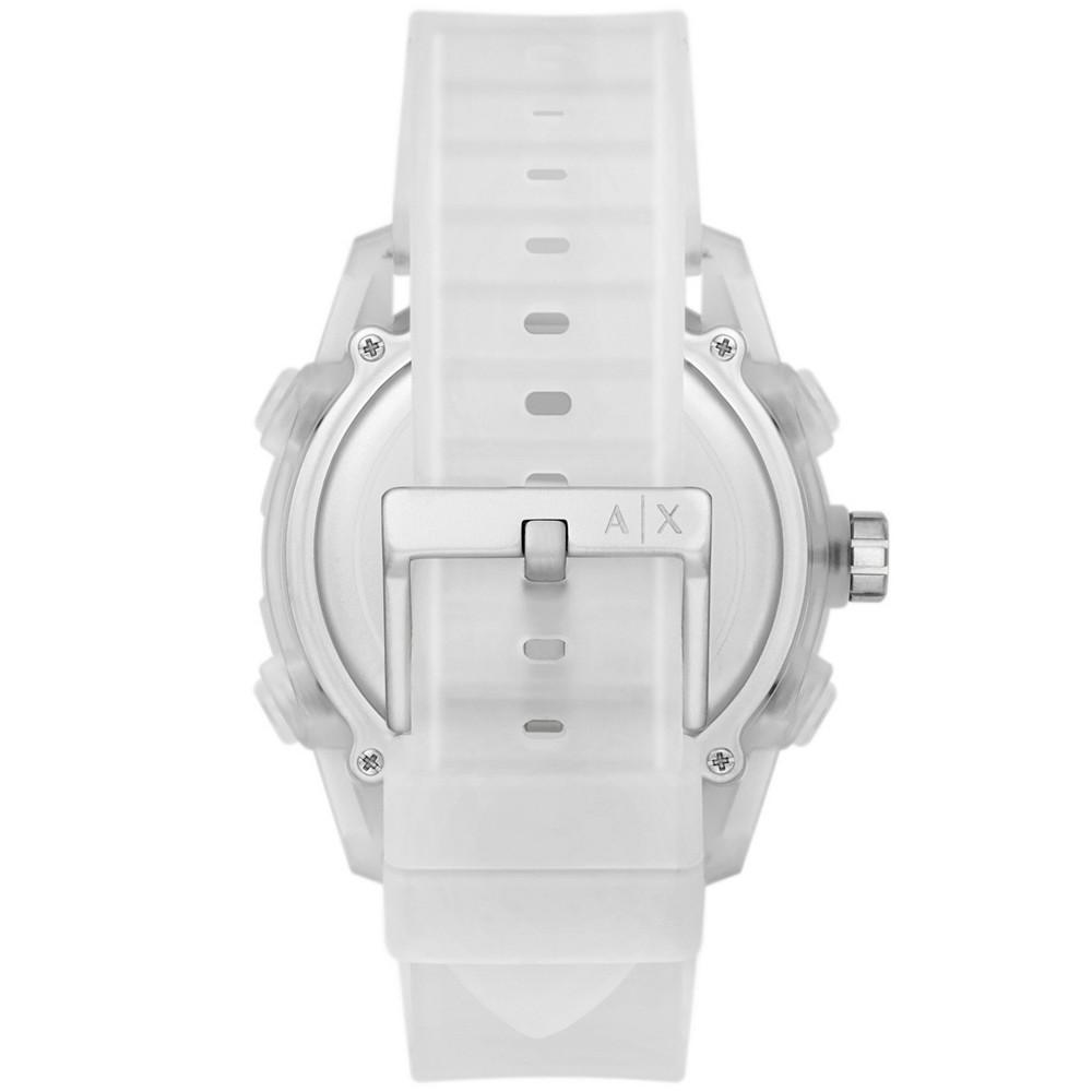 商品Armani Exchange|Men's Analog-Digital Clear Silicone Strap Watch,价格¥1101,第5张图片详细描述