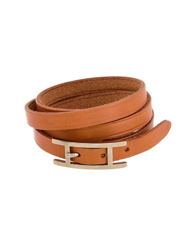 商品[二手商品] Hermes|Hermes Palladium Hapi Triple Tour Bracelet (Authentic Pre-Owned),价格¥2364,第1张图片