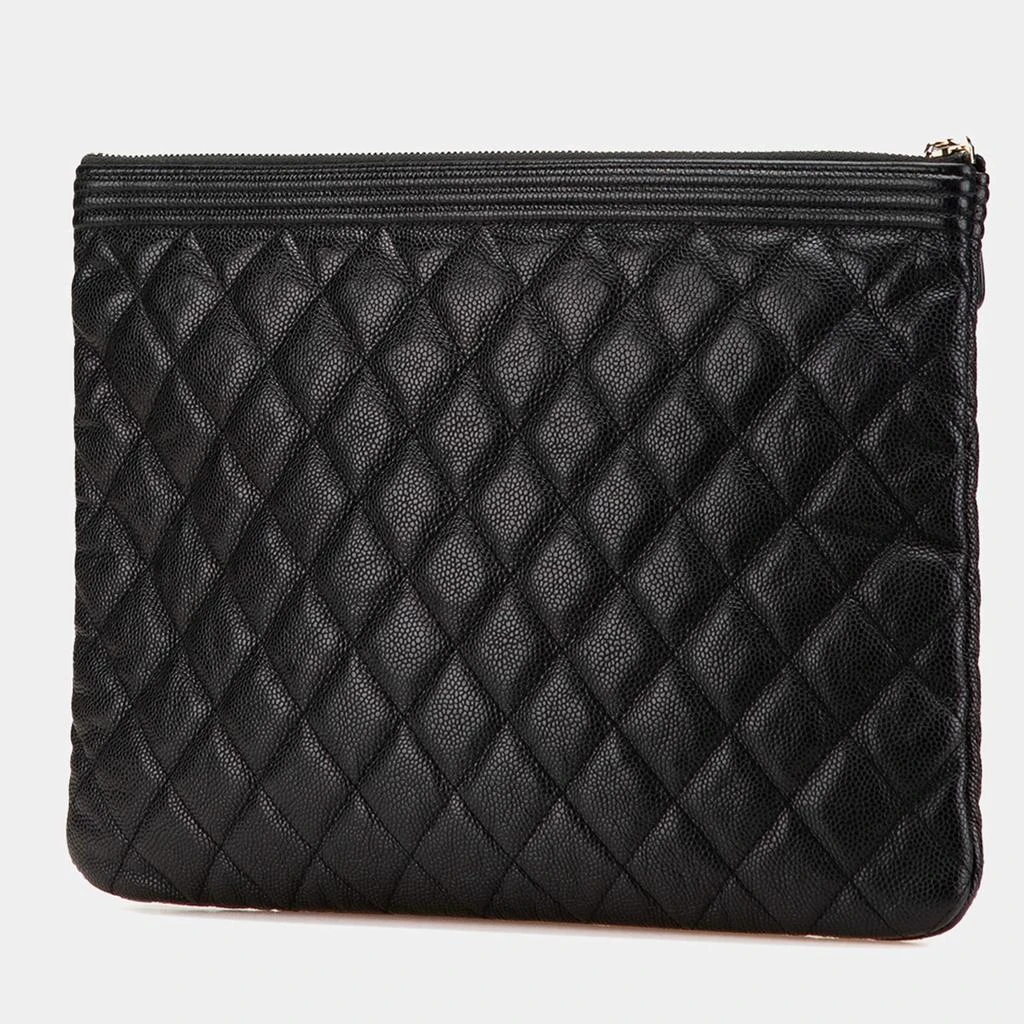 商品[二手商品] Chanel|Chanel Black Caviar Quilted Boy O Case Medium Clutch Bag,价格¥10533,第3张图片详细描述