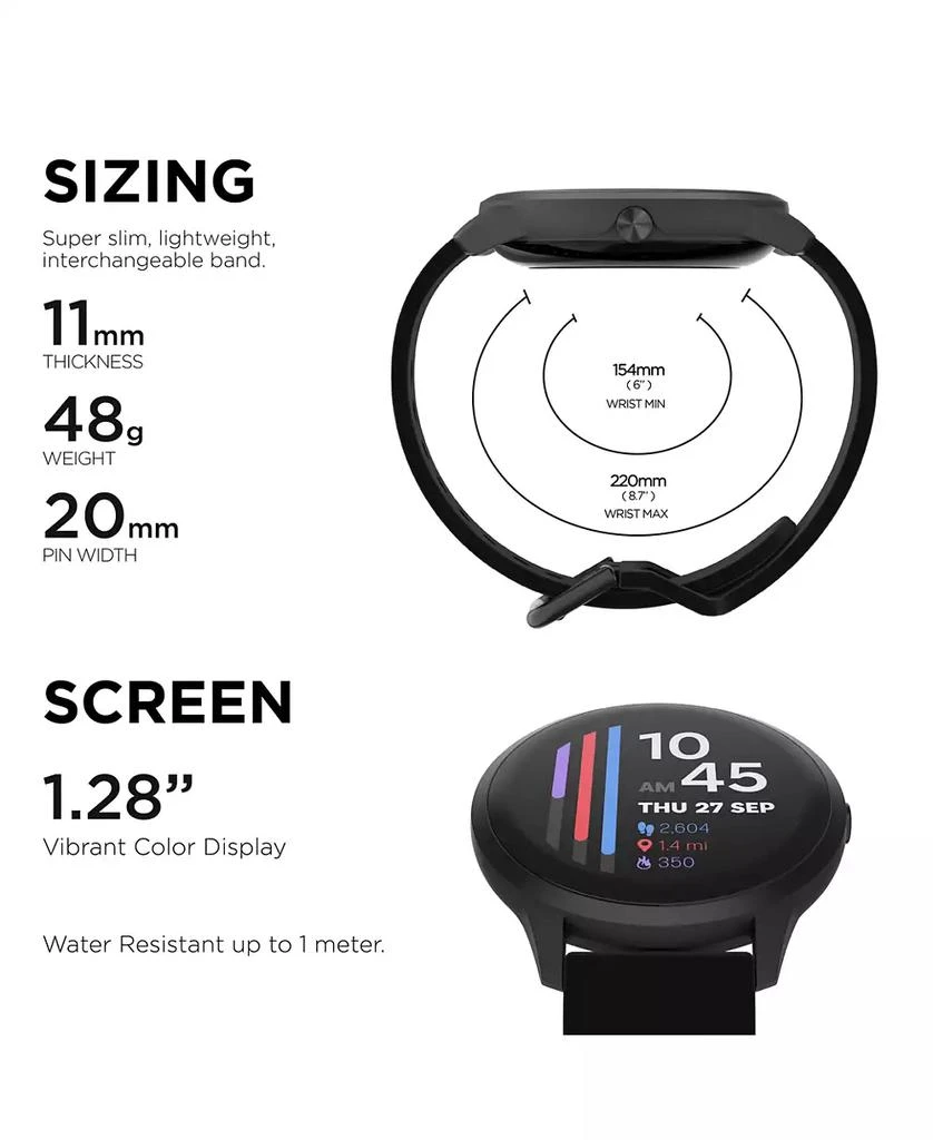 商品iTouch|Sport 4 Unisex Silicone Strap Smartwatch 43.2mm,价格¥453,第2张图片详细描述