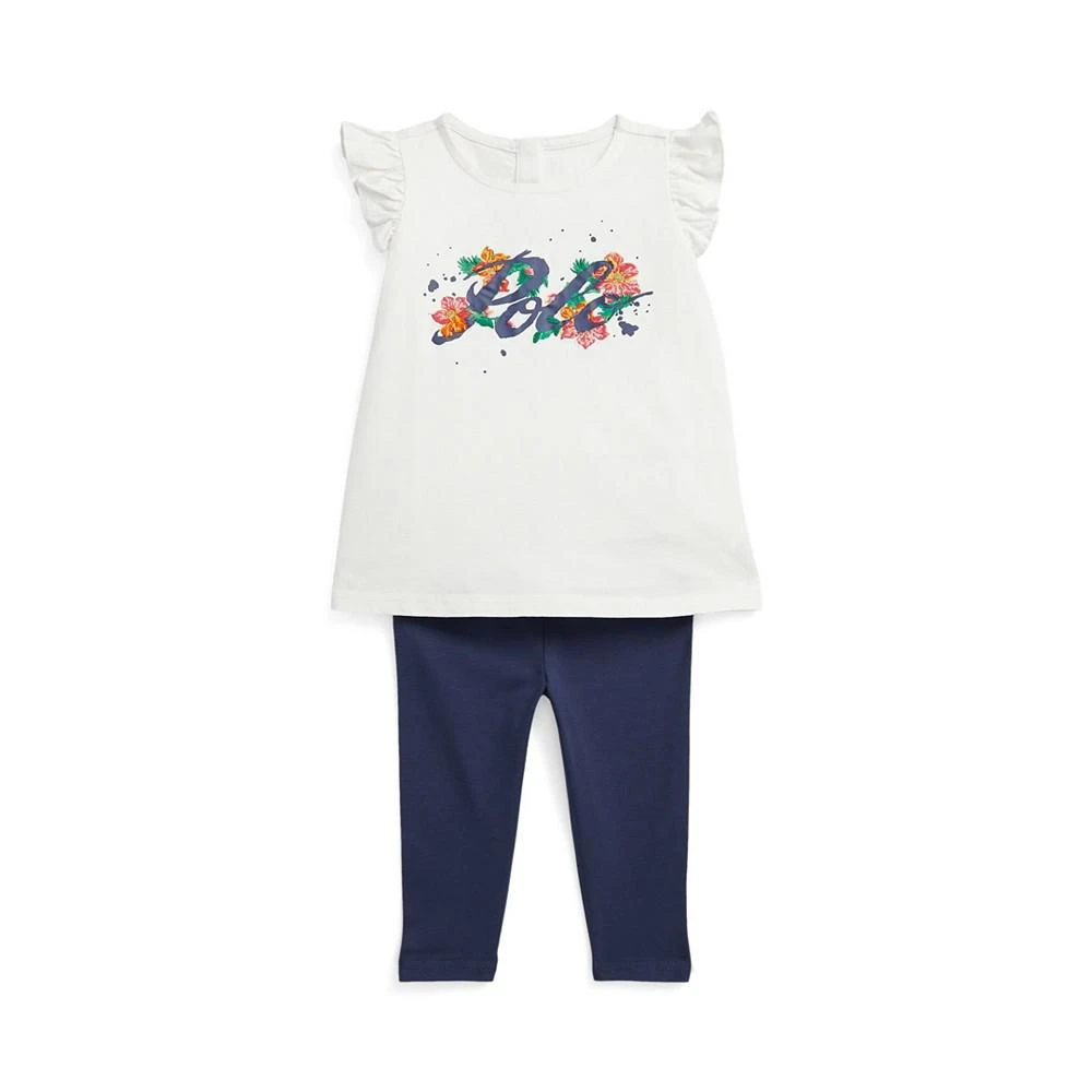 商品Ralph Lauren|Baby Girls Logo Top and Leggings, 2 Piece Set,价格¥261,第1张图片