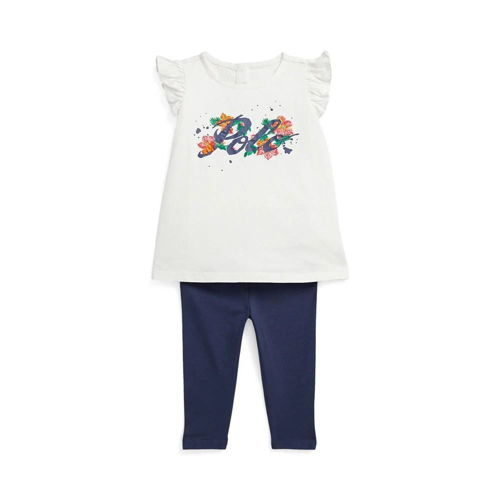 商品Ralph Lauren|Baby Girls Logo Top and Leggings, 2 Piece Set,价格¥266,第1张图片