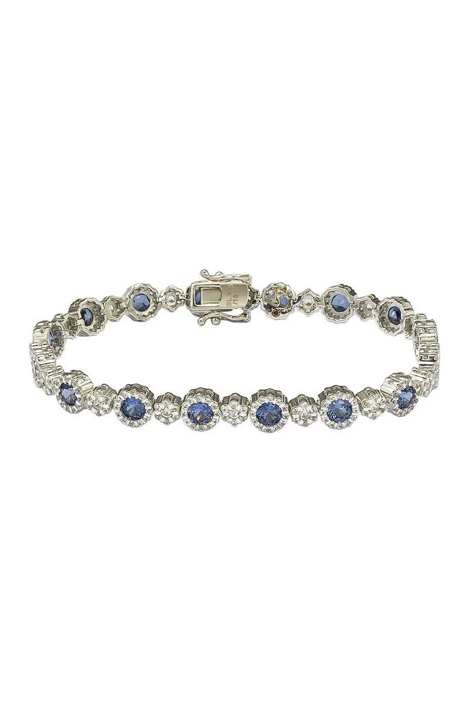 商品Suzy Levian|Sterling Silver Sapphire Filigree Diamond Accent Bracelet,价格¥4725,第1张图片