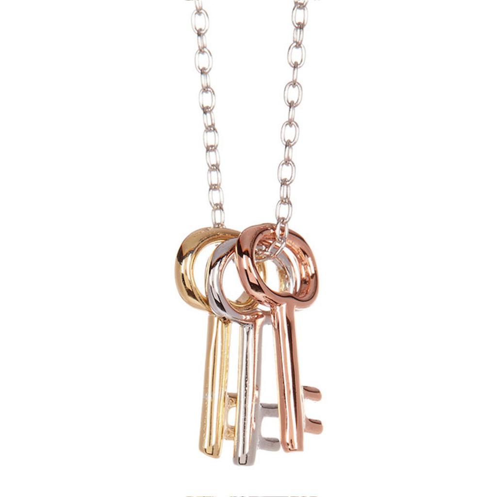 Adornia Three Key Necklace gold silver商品第1张图片规格展示