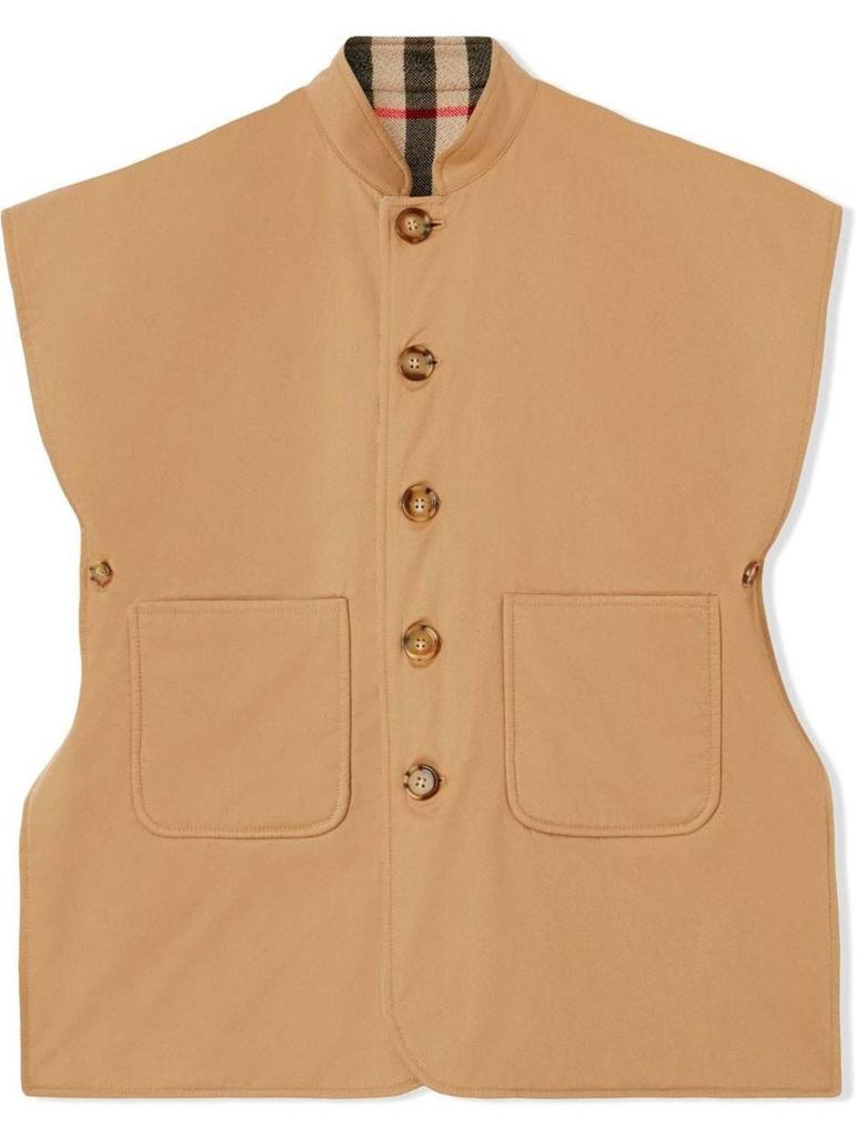 Reversible vintage check wool jacquard cape商品第4张图片规格展示