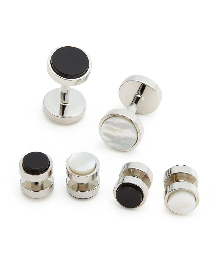 商品The Men's Store at Bloomingdale's|袖扣套装 Polished Rhodium Reversible Stud and Cufflink Set,价格¥449,第1张图片