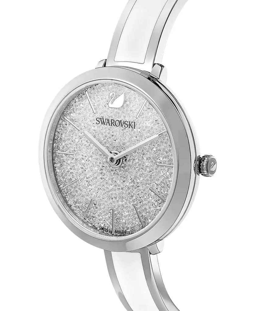 商品Swarovski|Women's Swiss Crystalline Delight Stainless Steel & White Bangle Bracelet Watch 32mm,价格¥1726,第4张图片详细描述