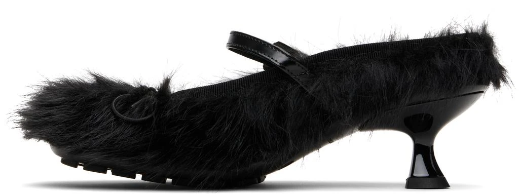 商品Simone Rocha|Black Faux Fur Grip Mule Heels,价格¥8151,第3张图片详细描述
