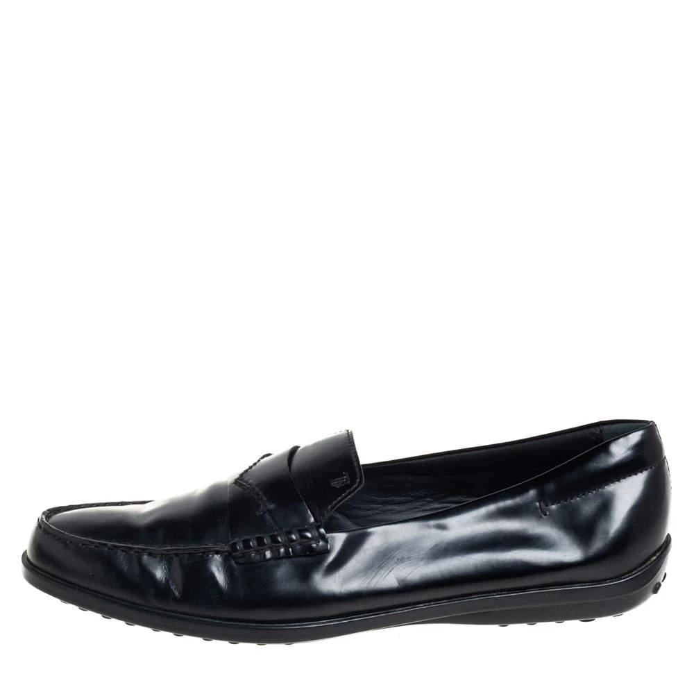 商品[二手商品] Tod's|Tod's Black Leather Penny Slip On Loafers Size 38.5,价格¥1818,第2张图片详细描述