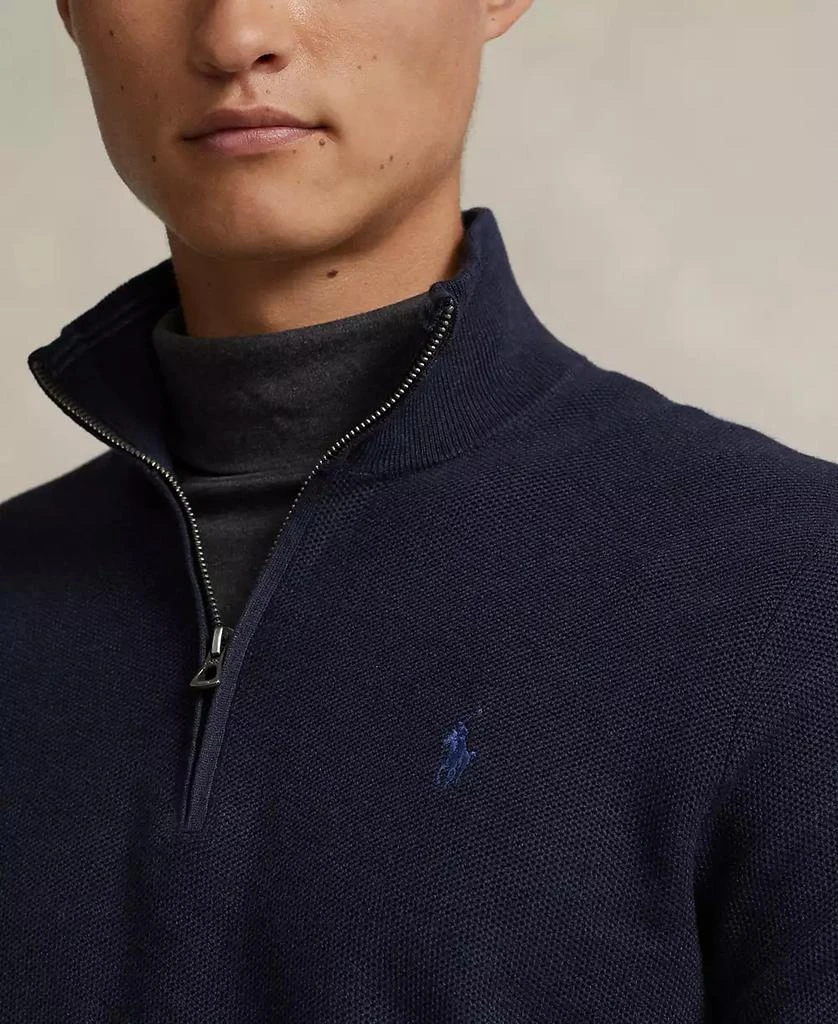 商品Ralph Lauren|Men's Mesh-Knit Cotton Quarter-Zip Sweater,价格¥751,第3张图片详细描述