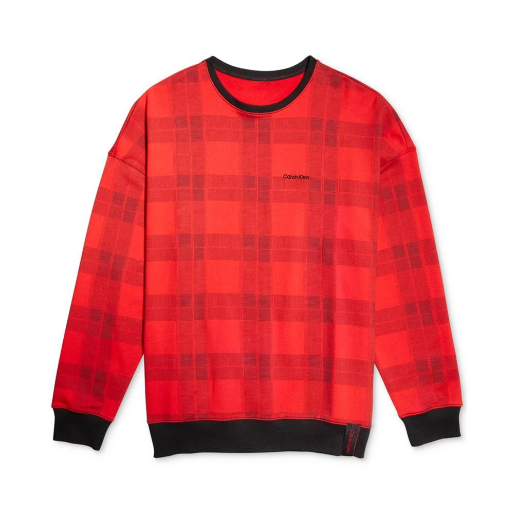 商品Calvin Klein|Men's Modern Holiday Lounge Plaid Sweatshirt,价格¥164,第5张图片详细描述