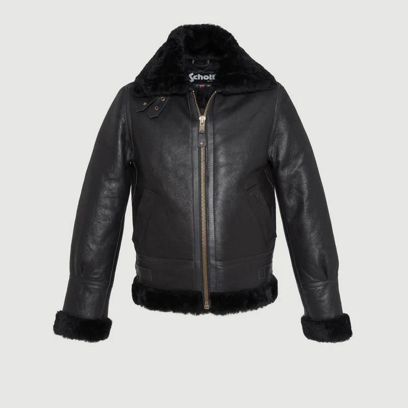 商品Schott|Bombardier Sheepskin Jacket Black SCHOTT NYC,价格¥4880,第5张图片详细描述