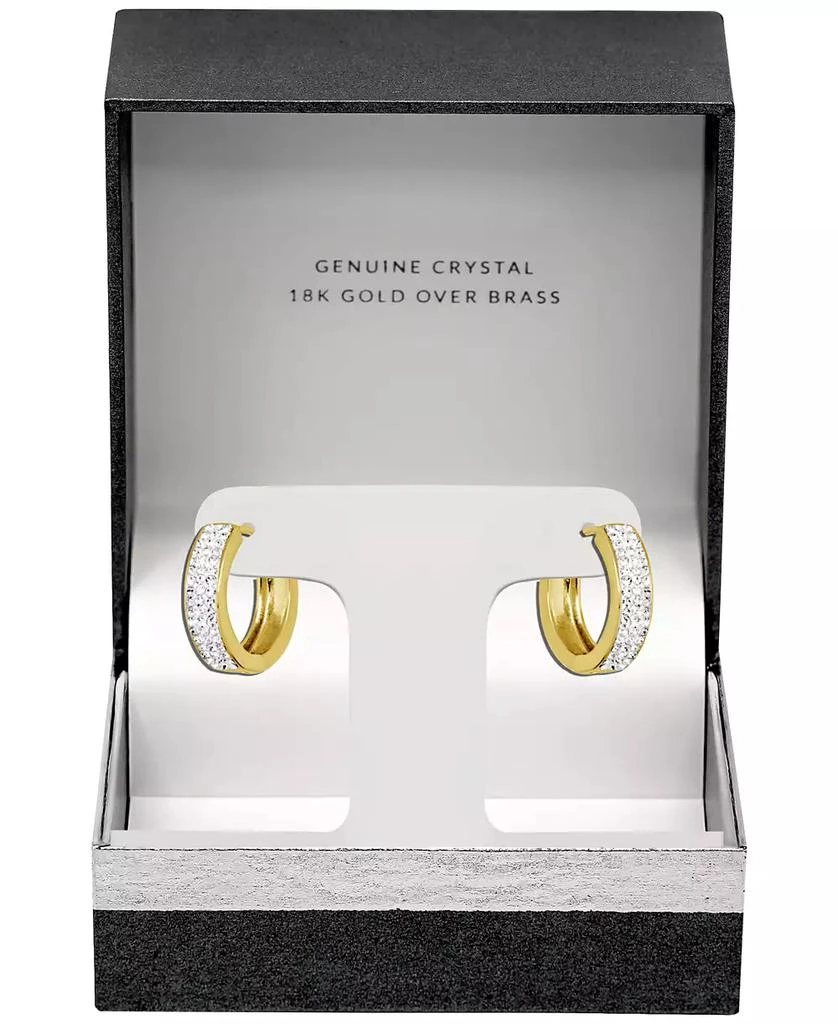 商品Essentials|Crystal Pavé Small Huggie Hoop Earrings in Gold-Plate, 0.71",价格¥384,第3张图片详细描述