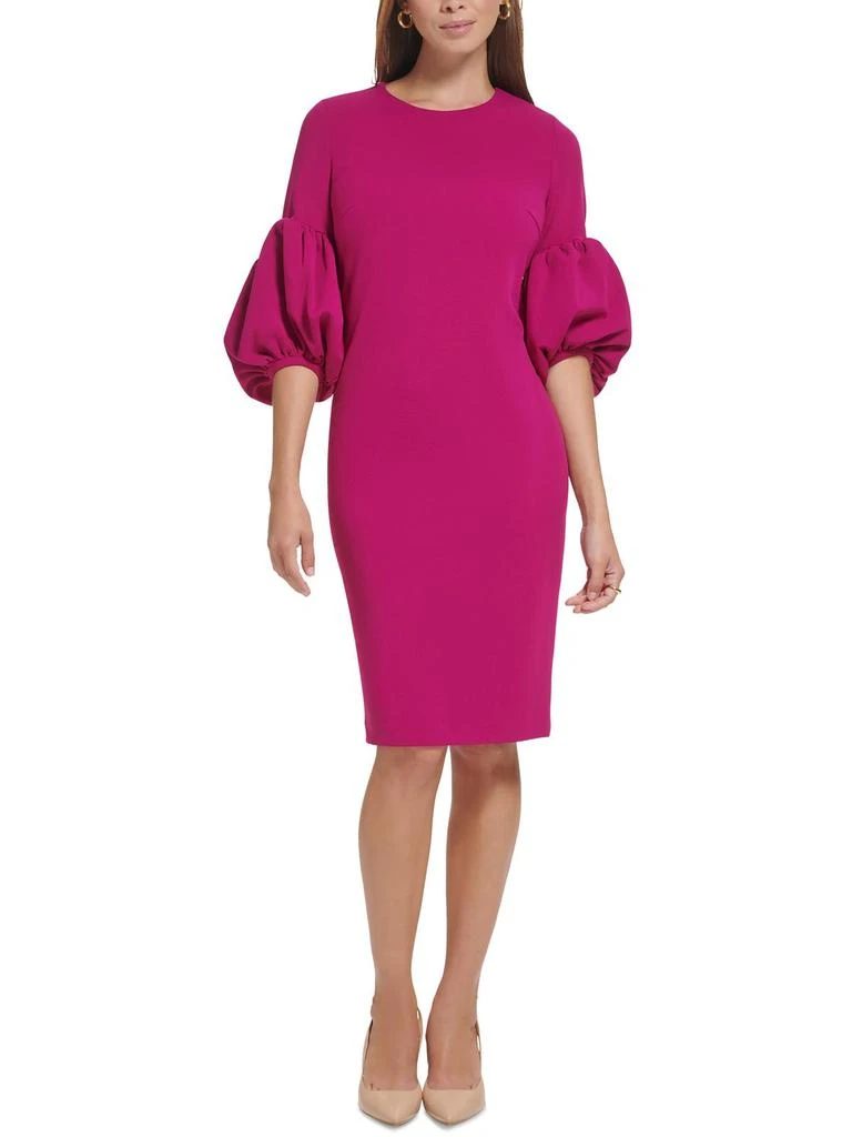 商品Calvin Klein|Womens Puff Sleeve Knee-Length Sheath Dress,价格¥325,第1张图片