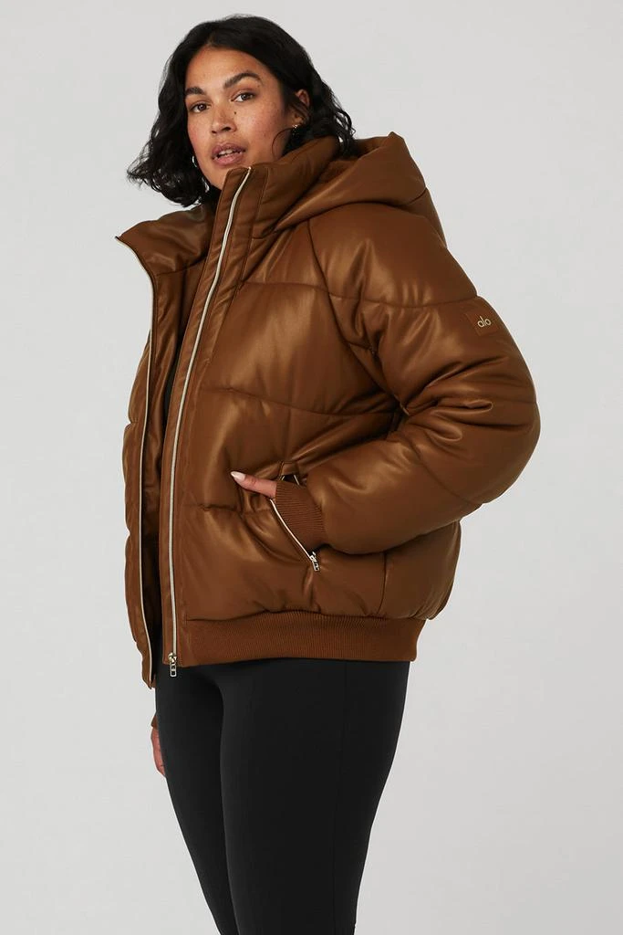 Faux Leather Boss Puffer - Cinnamon Brown 商品