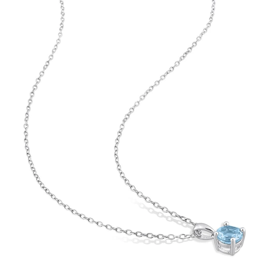 商品Mimi & Max|3 CT TGW Sky Blue Topaz 2-Piece Solitaire Pendant with Chain and Stud Earrings Set in Sterling Silver,价格¥309,第5张图片详细描述