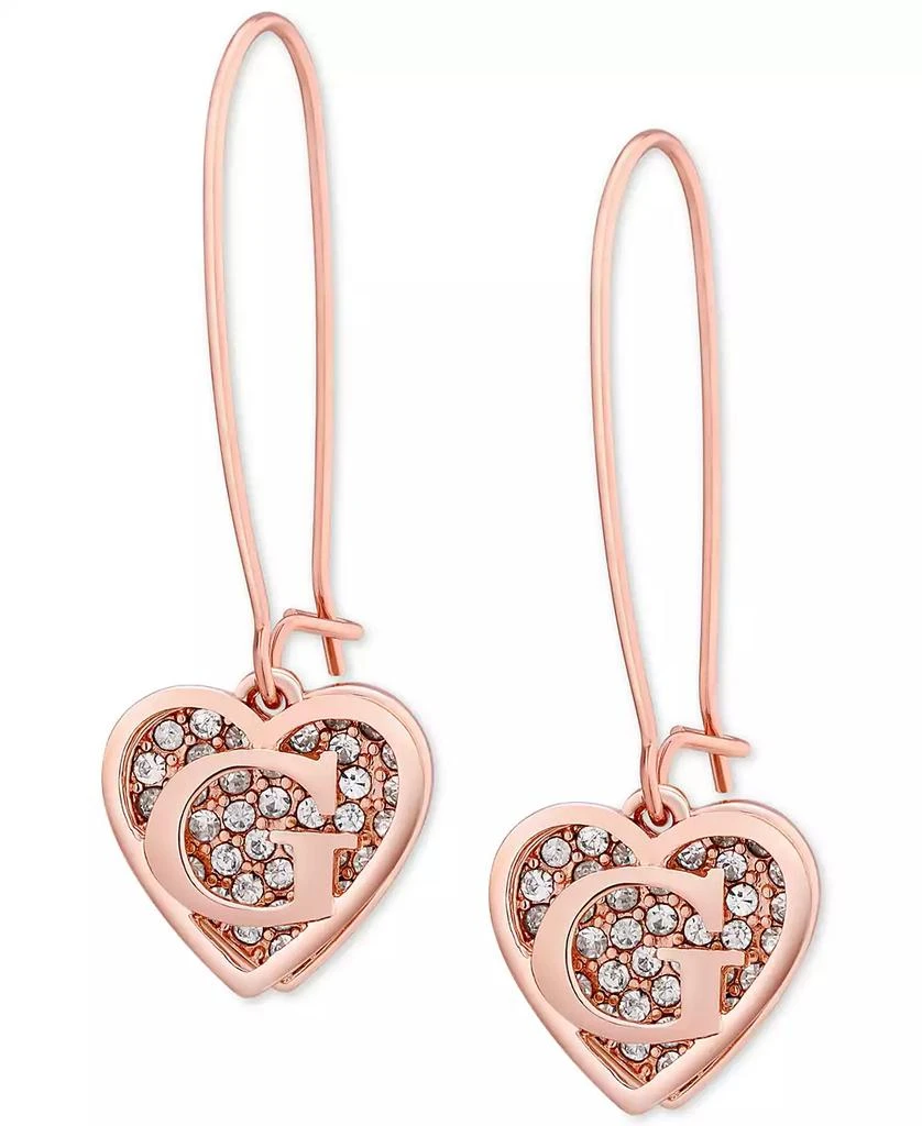 商品GUESS|Rose Gold-Tone Pavé 心形logo耳饰,价格¥116,第1张图片