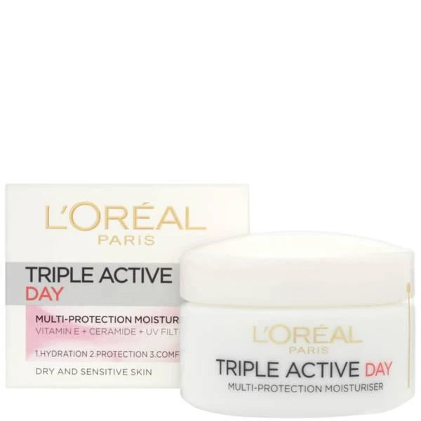 商品L'Oreal Paris|L'Oréal Paris Dermo Expertise Triple Active Day Multi-Protection Moisturiser - Dry / Sensitive Skin (50ml),价格¥73,第1张图片